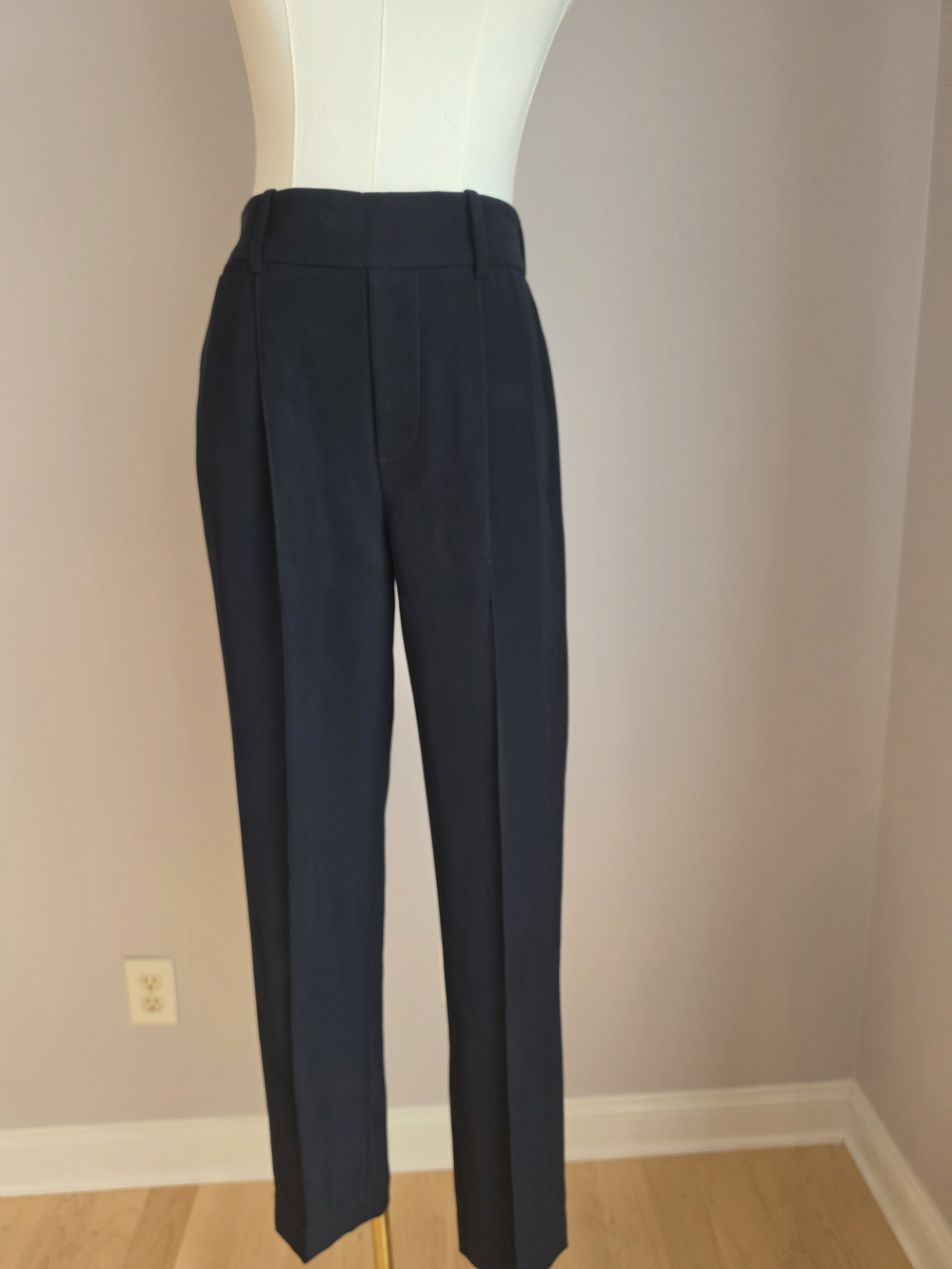Vince Black High-Waist Tailored Trousers